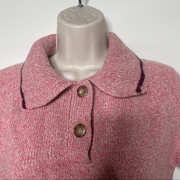 Land of Distraction Wool-Blend Short-Sleeved Polo Pink Sweater top size S - Picture 6 of 10